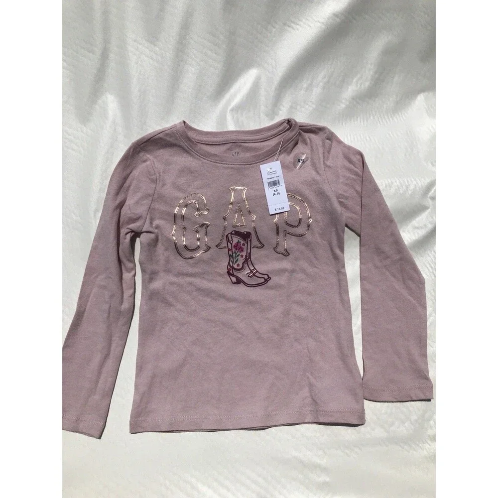 Gap Kids Girl's Graphic Long sleeves T-Shirts, Size 4-5